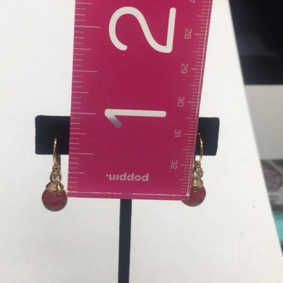 Beautiful Red Stone French Euro Wire Earrings-boutique - Picture 7 of 10